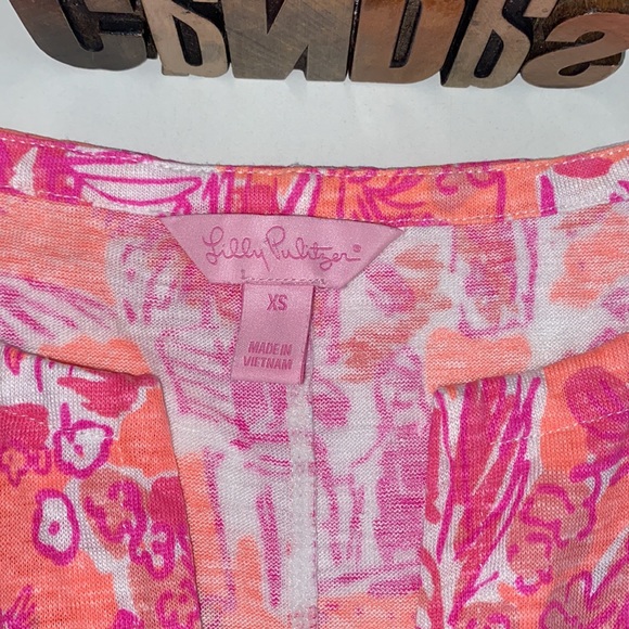 🌴LILLY PULITZER ‘Duval’ Notch Neck Linen Top in Cheeky Melon Rule Breakers - Picture 4 of 12